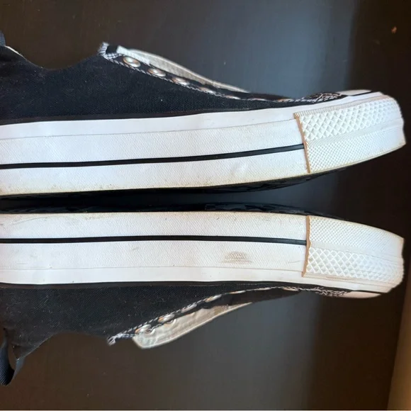 Converse Black Platform Slip-Ons -9 - Picture 4 of 6